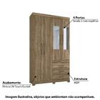 Guarda Roupa Havana Plus Com 4 Portas Pés E Espelho Marrom