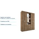 Guarda Roupa Havana Star 5.3 Com Espelho - 4 Portas, 3 Gaveta