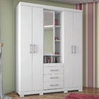 Guarda Roupa Havana Star C/5 Portas/pés E Espelho - Branco