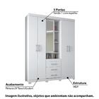 Guarda Roupa Havana Star C/5 Portas/pés E Espelho - Branco