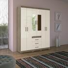 Guarda Roupa Havana Star C/6 Portas Pés E Espelho Castanho