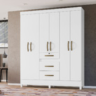 Guarda Roupa Hefesto 6 Portas Sem Espelho Branco Bnn Decor
