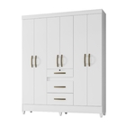 Guarda Roupa Hefesto 6 Portas Sem Espelho Branco Tana Decor