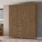 Guarda Roupa Hefesto 6 Portas Sem Espelho Castanho Wood Tana
