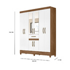 Guarda Roupa Hefesto 8 Portas Naturale Branco Tana Decor