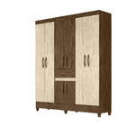 Guarda Roupa Hefesto 8 Portas Sem Espelho Castanho Wood Avelã