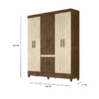 Guarda Roupa Hefesto 8 Portas Sem Espelho Castanho Wood Avelã
