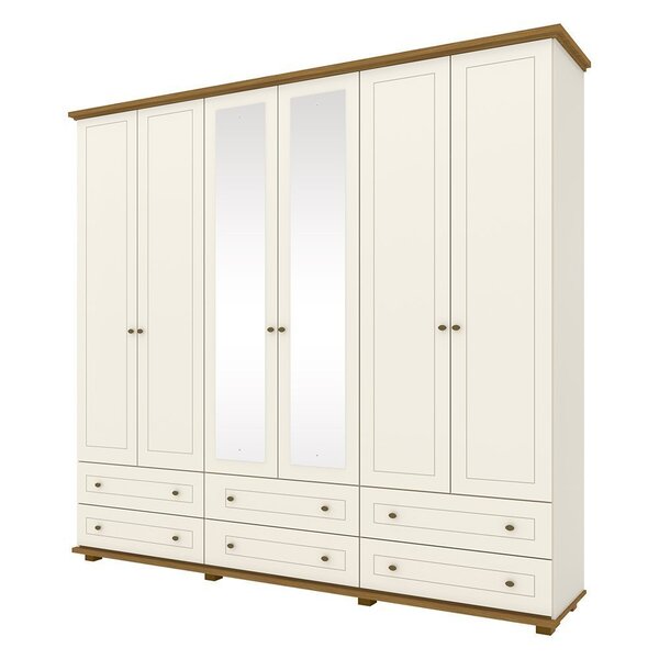 Guarda Roupa Henn 6 Portas 6 Gavetas Atacama Com Espelho