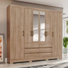 Guarda Roupa Henn Briz 6 Portas 6 Gavetas Com Espelho