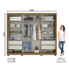 Guarda Roupa Henn Caribe 2 Portas C/espelho 6 Gavetas Flex