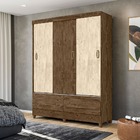 Guarda Roupa Héstia 3 Portas Castanho Wood Avelã Bnn Decor