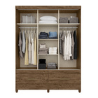 Guarda Roupa Héstia 3 Portas Castanho Wood Avelã Bnn Decor