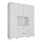Guarda Roupa Home Office Com 4 Portas 3 Gavetas E Escrivaninh