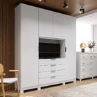 Guarda Roupa Home Office Com 4 Portas 3 Gavetas E Escrivaninh