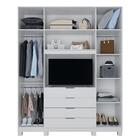 Guarda Roupa Home Office Com 4 Portas 3 Gavetas E Escrivaninh