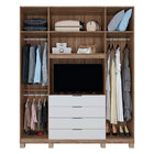 Guarda Roupa Home Office Com 4 Portas 3 Gavetas E Escrivaninh