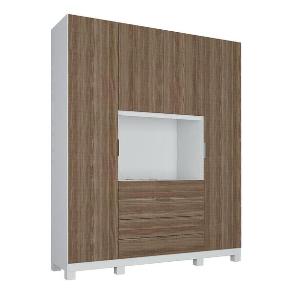 Guarda Roupa Home Office Com 4 Portas 3 Gavetas E Escrivaninh