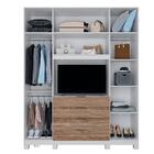 Guarda Roupa Home Office Com 4 Portas 3 Gavetas E Escrivaninh