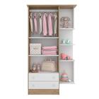 Guarda Roupa Hug Carvalho Rústico Branco