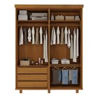 Guarda-roupa Ibiza 4 Portas - 100% Madeira  Mogno Mel