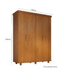 Guarda-roupa Ibiza 4 Portas - 100% Madeira  Mogno Mel