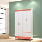 Guarda Roupa Ideal 4 Portas Branco/rosa - Branco - Vila Rica