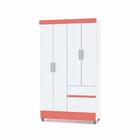 Guarda Roupa Ideal 4 Portas Branco/rosa - Branco - Vila Rica
