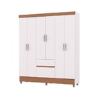 Guarda Roupa Ideal 6 Portas Plus Branco/camarim – Vila Rica