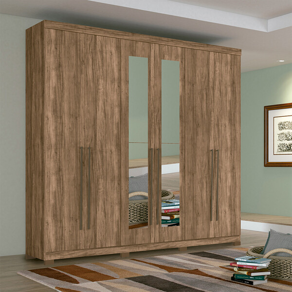 Guarda-roupa Imaginare 6 Portas Com Espelho E Pés Santos Andi