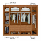 Guarda Roupa Imperatore 6 Portas 6 Gavetas Lopas Amêndoa
