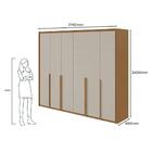Guarda Roupa Imperatore 6 Portas 6 Gavetas Lopas Amêndoa Off
