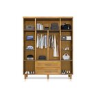 Guarda-roupa Imperatriz 4 Portas Castanho Com Espelho Castanho