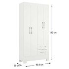 Guarda Roupa Imperatriz Em Mdp Com 4 Portas E 2 Gavetas Rodial