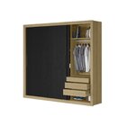 Guarda Roupa Indico 3 Portas 6 Gavetas Yescasa Freijo / Preto