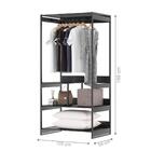 Guarda Roupa Industrial Com Cabideiro Nover Preto Onix