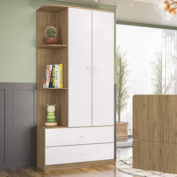 Guarda Roupa Infantil 02 Portas 02 Gavetas Amarelinha Henn