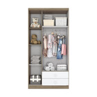 Guarda Roupa Infantil 03 Portas 02 Gavetas Bala De Menta Henn