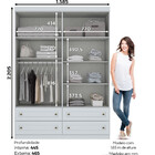 Guarda Roupa Infantil 04 Portas E 04 Gavetas Mississipi Henn