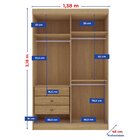 Guarda-roupa Infantil 04 Portas Frente Em Mdf Angel Cinamomo/