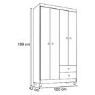Guarda Roupa Infantil 100cm 4 Portas 2 Gavetas Beka I03 Flex