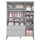 Guarda Roupa Infantil 100% Mdf 3 Portas Pés Retrô Mel P04 Cin