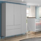 Guarda Roupa Infantil 100% Mdf 3 Portas Pés Retrô Mel P04 Cin