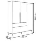 Guarda Roupa Infantil 100% Mdf 3 Portas Pés Retrô Mel P04 Cin