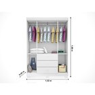 Guarda Roupa Infantil 100% Mdf 4 Portas 3 Gavetas Ane Branco