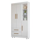 Guarda Roupa Infantil 100% Mdf Flocos 3 Portas 2 Gavetas Flex
