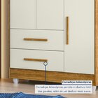 Guarda Roupa Infantil 100% Mdf Flocos 3 Portas 2 Gavetas Off
