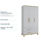Guarda-roupa Infantil 113,7cm 3 Portas Lisas 2 Gavetas Louis