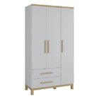Guarda-roupa Infantil 113,7cm 3 Portas Lisas 2 Gavetas Louis