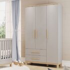 Guarda-roupa Infantil 113,7cm 3 Portas Lisas 2 Gavetas Louis