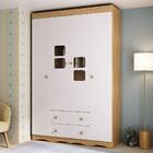 Guarda-roupa Infantil 122cm Com Vidro 4 Portas E 2 Gavetas Se